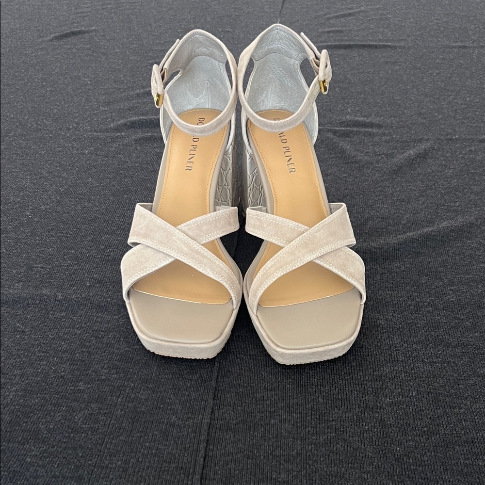 Donald J. Pliner Cream Crisscross Sandals
